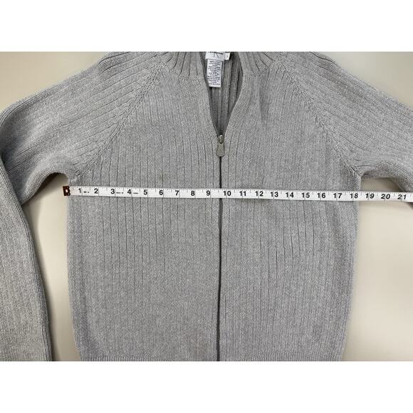 Vintage Y2K Calvin Klein Zip Up Sweater Mens M Gray 100% Cotton Mock Neck Ribbed - Picture 9 of 15